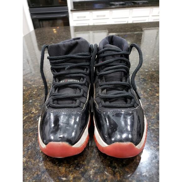 Air Jordan 11 OG 1996 Bred 9 Black & Red Patent Leather Tinker Hatfield Lace Up - Picture 1 of 16